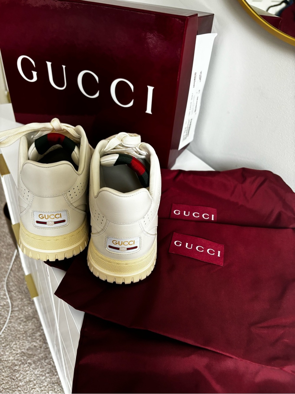 Gucci Re-web Leather Low-Top Sneakers - Picture 7 of 8